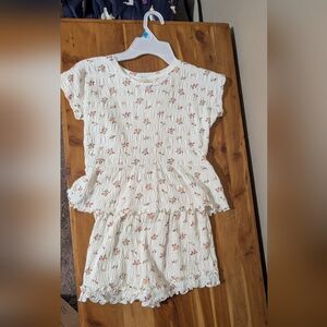 Jessica Simpson White Floral Kids Dress Set